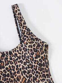 SHEIN Women Random Color Leopard Print Sexy One Piece Bikini Swimsuit, Beach Summer Outfits