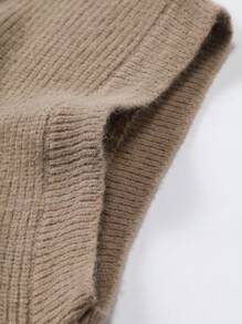 Manfinity Hypemode Chaleco de punto de cuello alto casual de unicolor para hombre, otoño/invierno