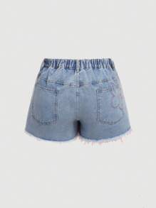 SHEIN MOD Plus Size Blue Denim Casual Fitted Shorts,Summer Outfits For Women,Cowgirl Outfits For Women,Going Out Shorts Women,Rave Outfits,Concert Outfit Women,Country Concert Outfit,Rave Outfits Festival,High Waisted Shorts,Flowy Shorts,Cruise Outfits Women,Airport Outfit For Women