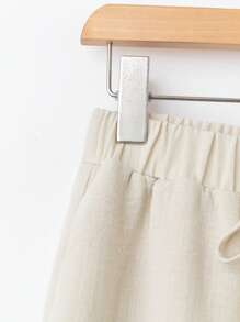 Chiquease Women's Plain Linen-Feel Wide Leg Pants, Casual Spring/Summer