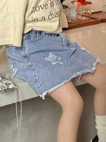 DAZY Falda vaquera para niña, conjunto de ropa de verano para niñas - Lavado ligero - Ver 6