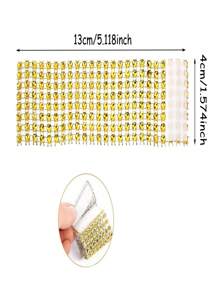 餐巾环散装 Penta Angel 50 个可调节自粘胶带水钻餐巾架适用于滚动餐具婚礼圣诞毕业派对餐桌装饰（金色，4*13 厘米） - 彩色 - 查看 3