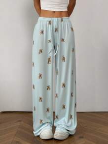 SHEIN EZwear Women's New Lightweight Sweet Home Leisure Printed Pants