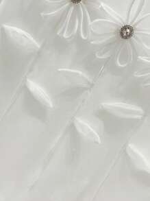 Franclia Florales Dekor Rundhals Einfarbiges Sommer Kurzarm T-Shirt, vielseitig einsetzbar