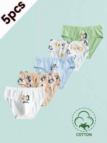 5pcs Boys Cute Cartoon Animal Printed Comfortable Flat Briefs, Casual Underwear Sets Baby Underwear Children S Underwear - Multicolor - View 3