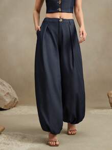 Anewsta New Design Loose Casual Wide Leg Palazzo Pants, Lightweight And Elegant, Suitable For Business, Commute And Vacation For Women