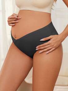 BloomMama Maternity Solid Color Seamless Comfortable Brief