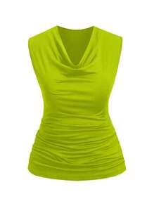 Maweii 大码女式纯色船领无袖上衣搭配撞色波尔卡圆点 A 字裙，性感黑色夏季针织套装