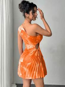 Firerie 女士扎染印花无袖休闲吊带裙 - 橘色 - 查看 2