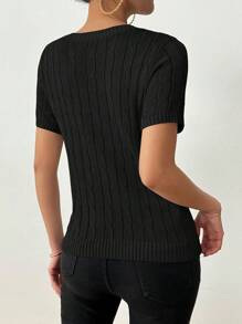 Calvaya Dames Zomerkleding Casual Korte Mouw Gebreide Trui Tops