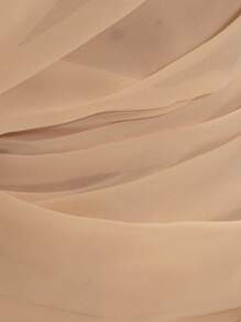 MUSERA Asymmetric Neck Extreme Cut Out Gathered Chiffon Top Spring Elegant Vacation Club Occasion Cute Sexy Romantic Ibiza Fits Holiday Graduation Wedding Guest Going Out Tops ,Elegant - Apricot - View 6