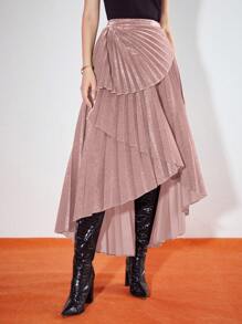 MOTF PREMIUM Asymmetrisch geschnittener Faltenrock