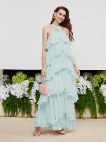 MOTF PREMIUM STEREO FLORAL TIERED LAYER DRESS - Mint Green - View 7