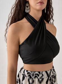 Florisole Bohemian Vacation Bez Ramiączek Crop Top & Szerokie Spodnie 2 Częściowy Zestaw Dla Kobiet