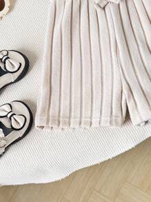 Young Girls Elegant Embroidered Mesh Decor Fuzzy Rib Knit Cami Romper, Summer