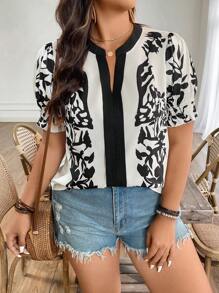 SHEIN Clasi 大码女式编织休闲度假夏季衬衫 - 白色 - 查看 5