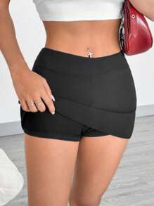 Comfortcana Two-Piece Set Mini Skirt With Lining, Anti-Exposure, Form-Fitting Bodycon Design - Multicolor - View 2