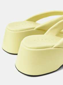 MOTF PREMIUM TOE POST PLATFORM WEDGE SANDALS - Yellow - View 8