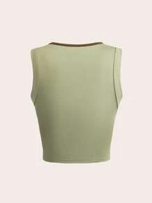 Roamenne Roamenne Short U-Neck Sexy Letter & Wing Graphic Women T-Shirt - Green - View 2