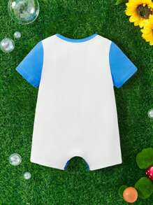Teletubbies X SHEIN Baby Boy Cartoon Cloud & Star Print Cute Playful Romper - Multicolor - View 2