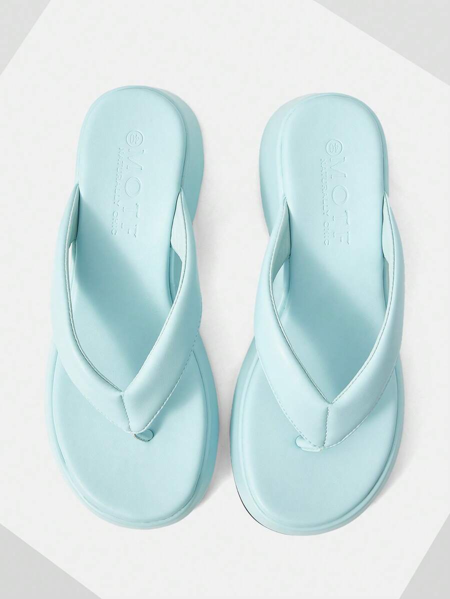 MOTF PREMIUM TOE POST PLATFORM THICK SOLE SANDALS - Baby Blue - View 1