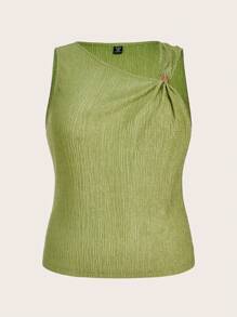 Maija Plus Size Women Casual Commuting Vacation Sleeveless Tank Top, St. Patty's Day - Green - View 8