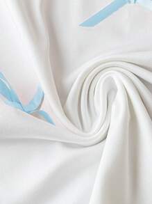 Flirla Ensemble 2 pièces style coréen avec t-shirt à nœud et volants, pantalon ample à carreaux, grande taille