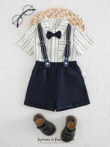 Cozy Pixies Bộ 2 quần short có dây đeo cổ tay ngắn cho bé trai - Nhiều màu - Xem 4