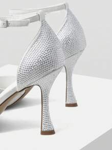 MOTF PREMIUM RHINESTONE POINT TOE ANKLE STRAP PUMPS - Chantilly - View 8