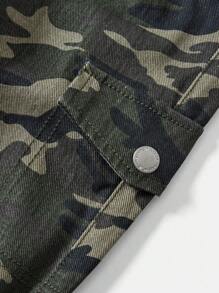 SHEIN 男童休闲迷彩印花工装牛仔裤 - 彩色 - 查看 6