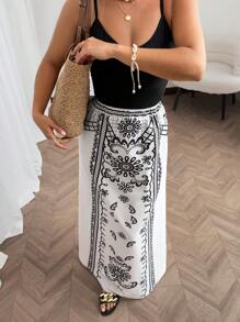 Flirla Đầm dài màu đen thanh lịch gợi cảm cho nữ cỡ lớn, Xuân/Hè - Nhiều màu - Xem 6