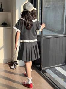 DAZY 2pcs Girls' Outfit Set, For Tween Girl, Autumn - Grey - View 3