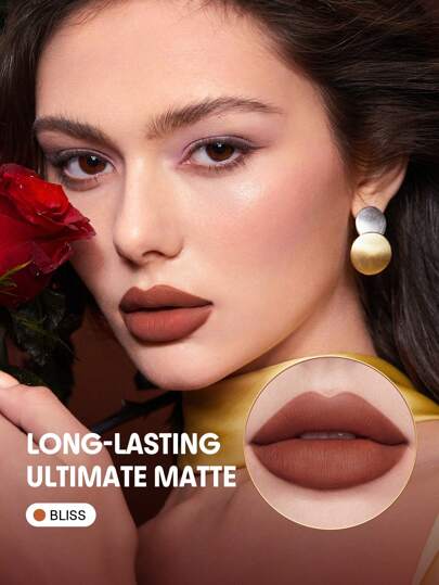 أحمر شفاه Dynamatte Boom طويل الأمد غير لامع (إصدار Ember Rose)-أحمر شفاه Bliss Valentines بلون خفيف غير قابل للتغيير ومكياج شفاه كريمي غير لامع روج علامة تجارية جمال مكياج مستحضرات تجميل للنساء الفتيات مثالي لفصل الخريف الشتاء مثالي ل- Y2K أزياء أنيقة هدية حفلة جاهز أفضل لون