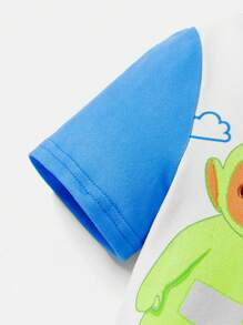 Teletubbies X SHEIN Baby Boy Cartoon Cloud & Star Print Cute Playful Romper - Multicolor - View 5