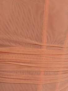 MUSERA Top corset cu dezosare, plasă suprapusă, tiv scund, elegant, primăvară-vară, club de vacanță, drăguț, sexy, romantic, sărbătoare - Baby Pink - Vizualizare 6