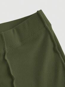 SHEIN MOD Dames geplooide elastische flare-broek