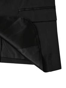 Manfinity Mode 2pcs Men Business Outfit: Solid Color Notch Lapel Long Sleeve Blazer And Pants Suit, For Autumn - Black - View 4