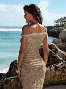 Opulessa Solid Color Knit Fitted Cropped Women Top, Vacation Outfits Woman,Going Out,Wedding Clothes,Business Casual Woman Style,Concert, Party, Club Outfits