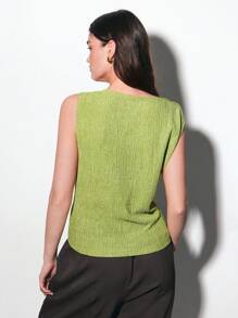 Maija Plus Size Women Casual Commuting Vacation Sleeveless Tank Top, St. Patty's Day - Green - View 2