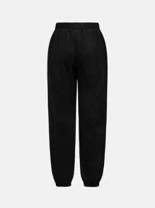 SHEIN Leap Crew 2 件装 Tween Boy 橄榄绿色字母印花 T 恤和慢跑裤套装 - 墨綠色 - 查看 4