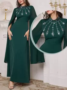 Al Najma Vestido casual de estilo árabe sencillo para mujer, adecuado para uso diario