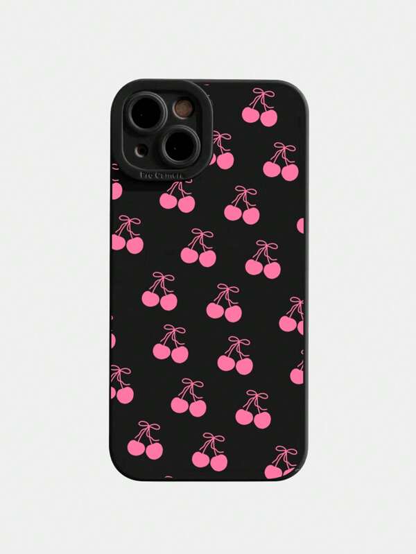 Alice 1 pieza Funda de teléfono a prueba de golpes con estampado de cerezas en estilo Y2K, compatible con modelos Samsung/Apple 16, 15, 14, 13, 12, 11