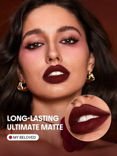 Dynamatte Boom Long-Lasting Matte Lipstick (Ember Rose Ver.)-My Beloved Valentines Red Lipstick Lightweight Color Non-Transfer Creamy-Matte Lip Makeup Brand Beauty Makeup Face Paint Cosmetic For Women Girls Perfect For Fall Winter Ideal For Y2K Fancy Fashion Suitable For Birthday Christmas Present Party Ready Best Color