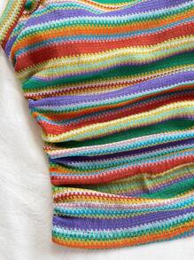 Soleia Top alla cravatta da donna con blocchi di colore a righe, outfit da vacanza aderente, adatto per vacanza, appuntamento, tè pomeridiano, festival musicale, stile bohémien retrò