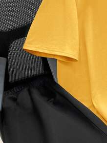 SHEIN Leap Crew 2pcs/Set Teen Boys Casual Loose Comfortable Versatile Printed Pattern Short Sleeve Top And Shorts Set - Yellow - View 5