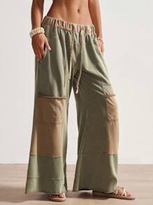 Bohemela Plus Size Women Casual Loose Drawstring Wide Leg Pants - Multicolor - View 6