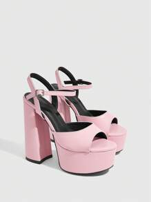 Cuccoo CUCCOO LuxiPop Sandalias elegantes de plataforma con tacón grueso y blanco, impermeables y de moda