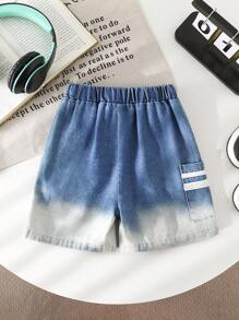 Boys' Fashion-Forward Denim Bermuda Shorts: Blue Ombre Wash Zipper Fly And Comfortable Fit - Blue - View 2