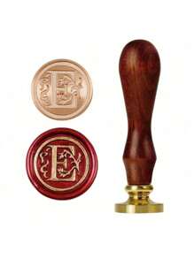 1 Pc Letter A-Z Wax Seal Stamp With Wooden Handle, Student Personalized Hand Account Wax Seal Paint Copper Head, Seal Wax Stamp Letter Paper Envelope Gift Invitation Card Sticker Hand Account Seal