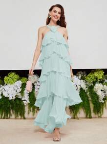 MOTF PREMIUM STEREO FLORAL TIERED LAYER DRESS - Mint Green - View 8